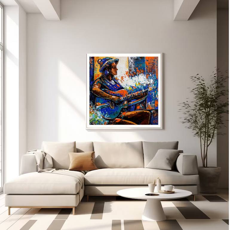 Original Conceptual Music Painting by Artist Gurdish Pannu