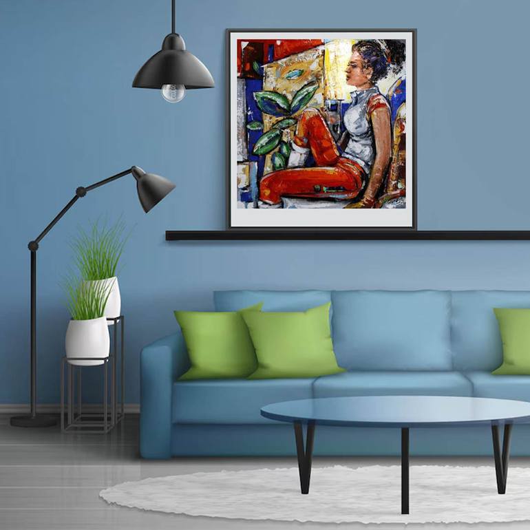 Original Figurative Abstract Painting by Artist Gurdish Pannu