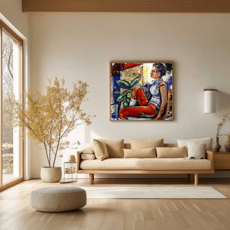 Original Figurative Abstract Painting by Artist Gurdish Pannu