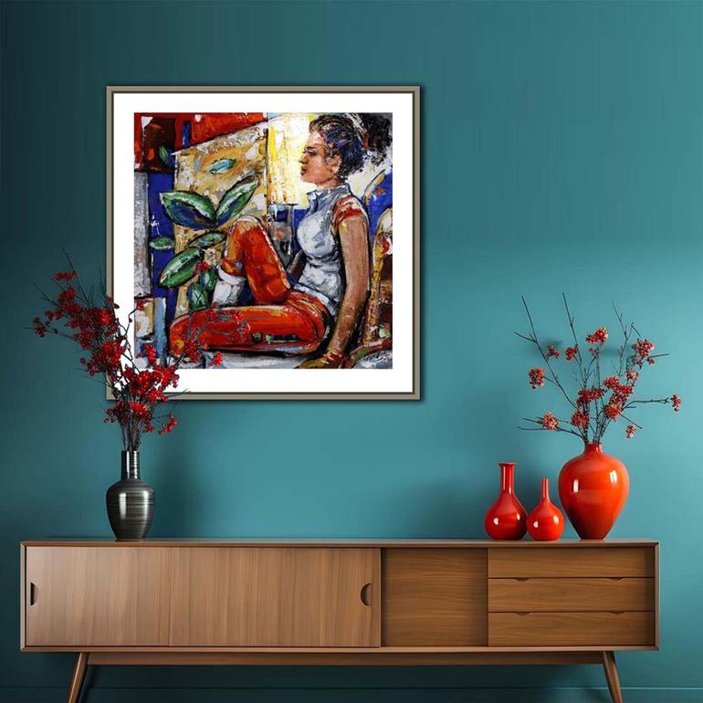Original Figurative Abstract Painting by Artist Gurdish Pannu
