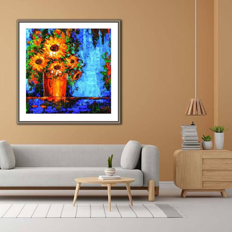 Original Realism Floral Painting by Artist Gurdish Pannu