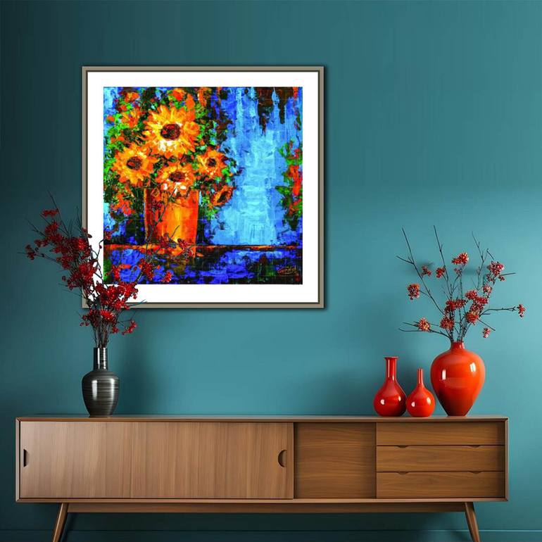 Original Realism Floral Painting by Artist Gurdish Pannu