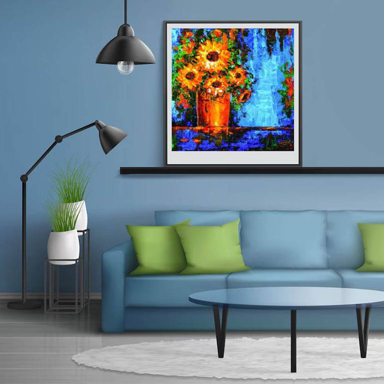 Original Realism Floral Painting by Artist Gurdish Pannu