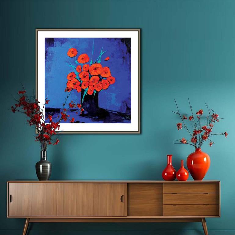 Original Realism Floral Painting by Artist Gurdish Pannu