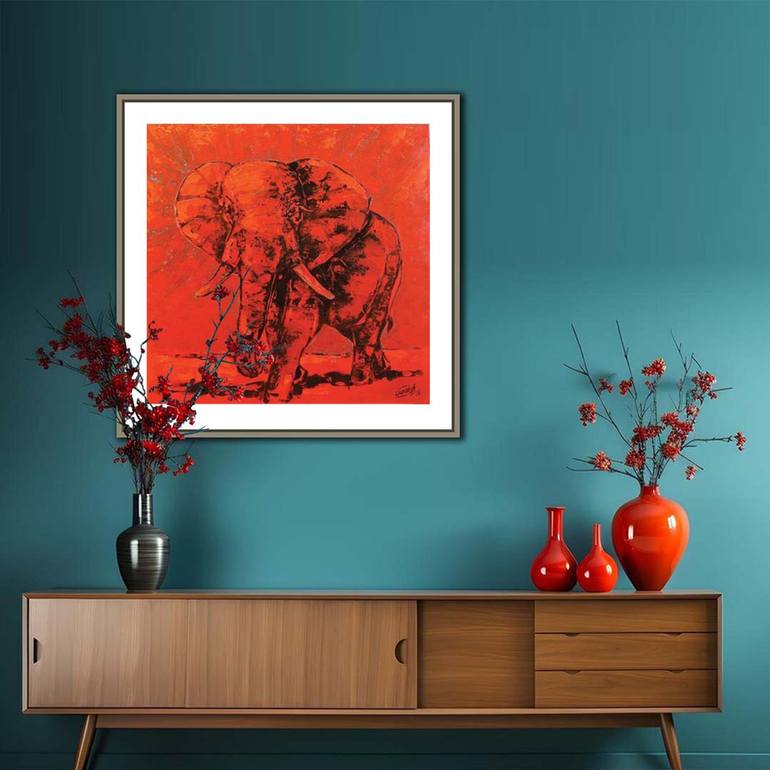 Original Abstract Animal Painting by Artist Gurdish Pannu