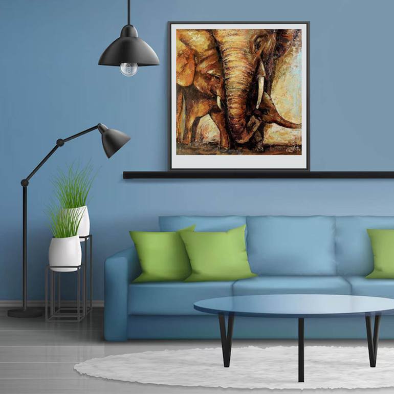 Original Abstract Animal Painting by Artist Gurdish Pannu