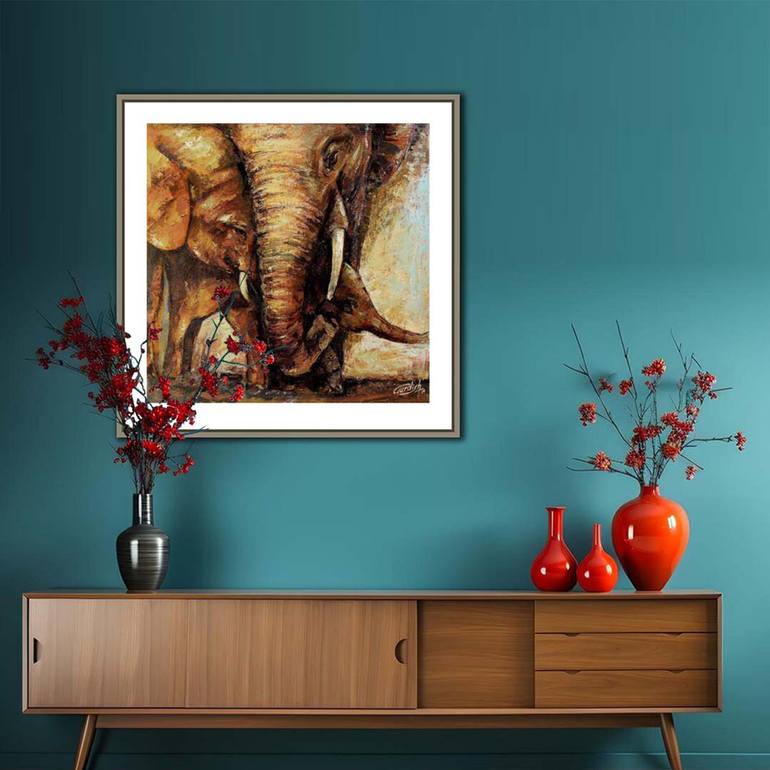 Original Abstract Animal Painting by Artist Gurdish Pannu