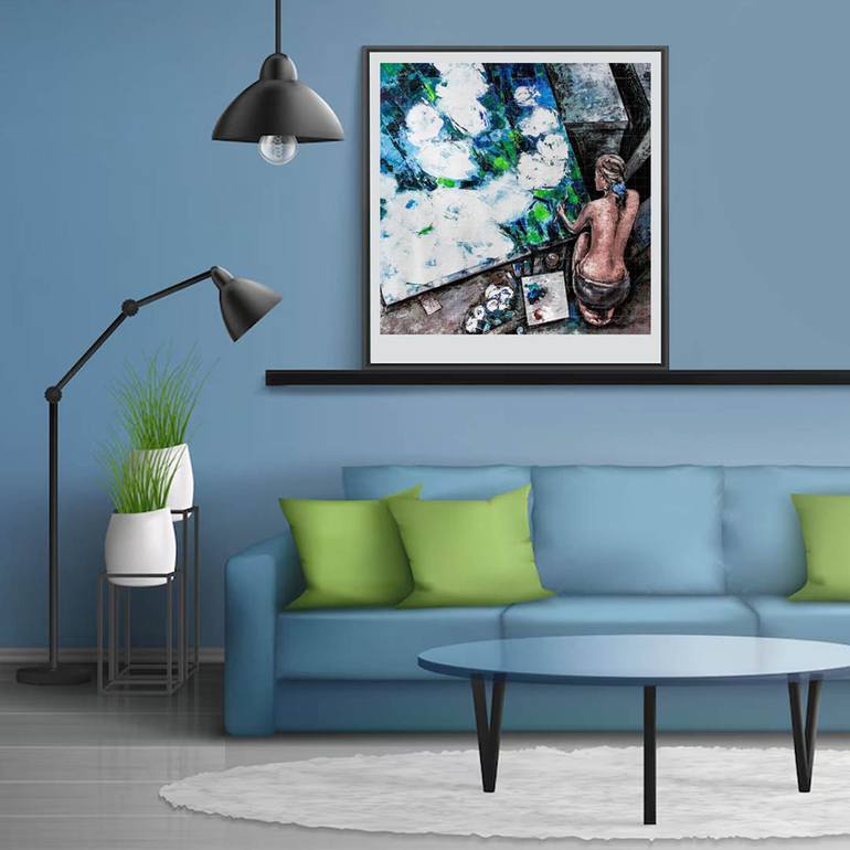 Original Abstract Expressionism Nude Painting by Artist Gurdish Pannu