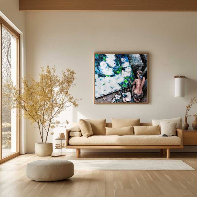 Original Abstract Expressionism Nude Painting by Artist Gurdish Pannu