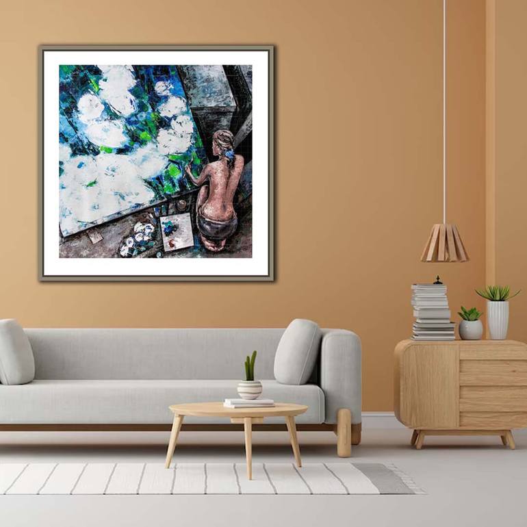 Original Abstract Expressionism Nude Painting by Artist Gurdish Pannu