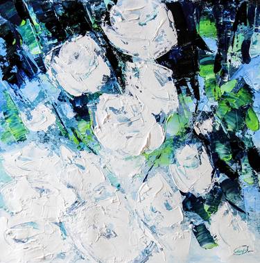 Original Abstract Floral Paintings by Artist Gurdish Pannu