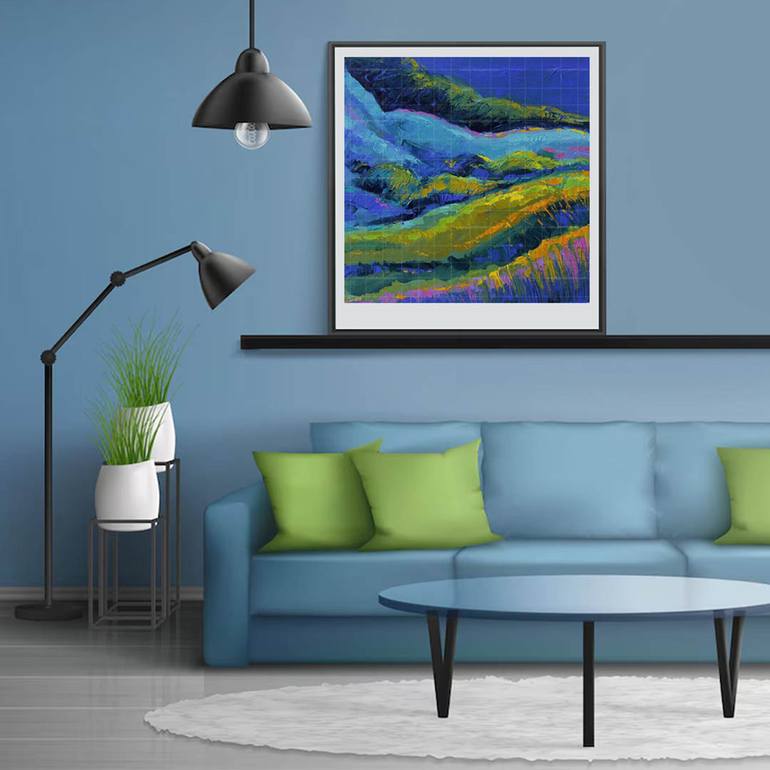 Original Abstract Garden Painting by Artist Gurdish Pannu
