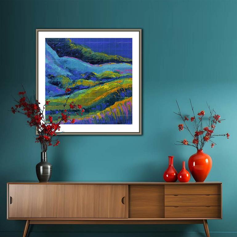 Original Abstract Garden Painting by Artist Gurdish Pannu