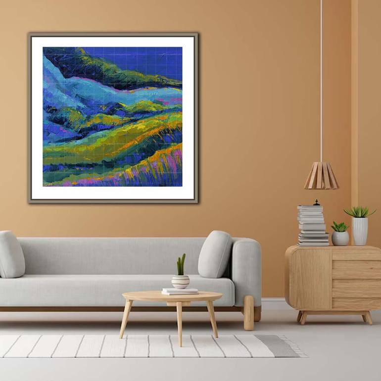 Original Abstract Garden Painting by Artist Gurdish Pannu