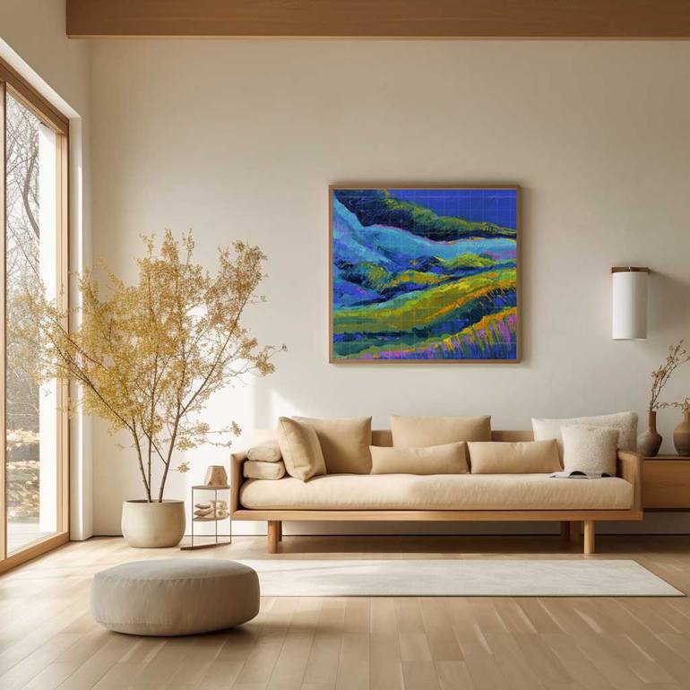Original Abstract Garden Painting by Artist Gurdish Pannu