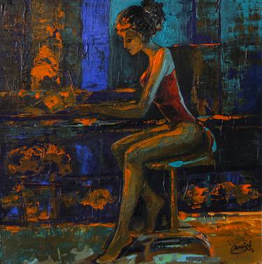 Original Figurative Women Paintings by Artist Gurdish Pannu