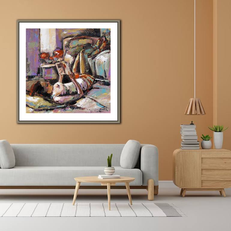 Original Abstract Expressionism Women Painting by Artist Gurdish Pannu