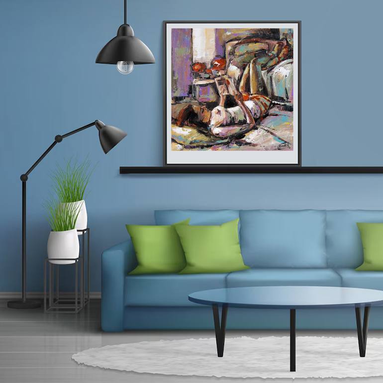 Original Abstract Expressionism Women Painting by Artist Gurdish Pannu