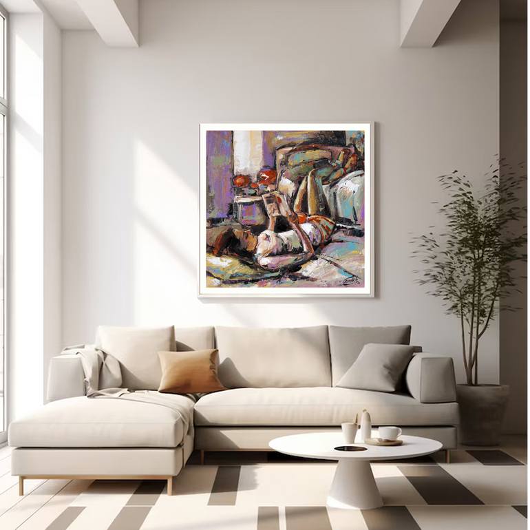 Original Abstract Expressionism Women Painting by Artist Gurdish Pannu