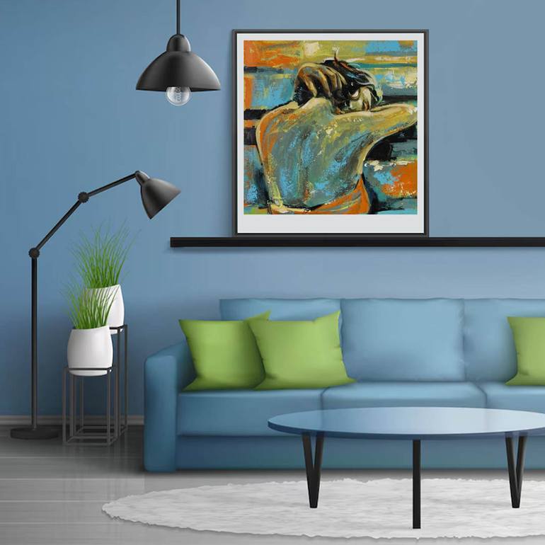 Original Abstract Expressionism Women Painting by Artist Gurdish Pannu