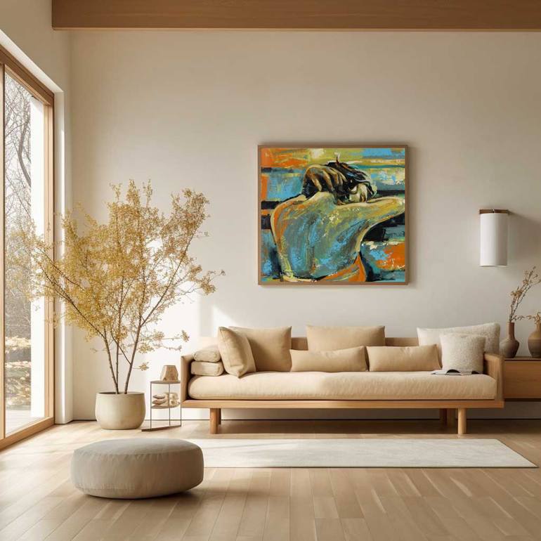 Original Abstract Expressionism Women Painting by Artist Gurdish Pannu
