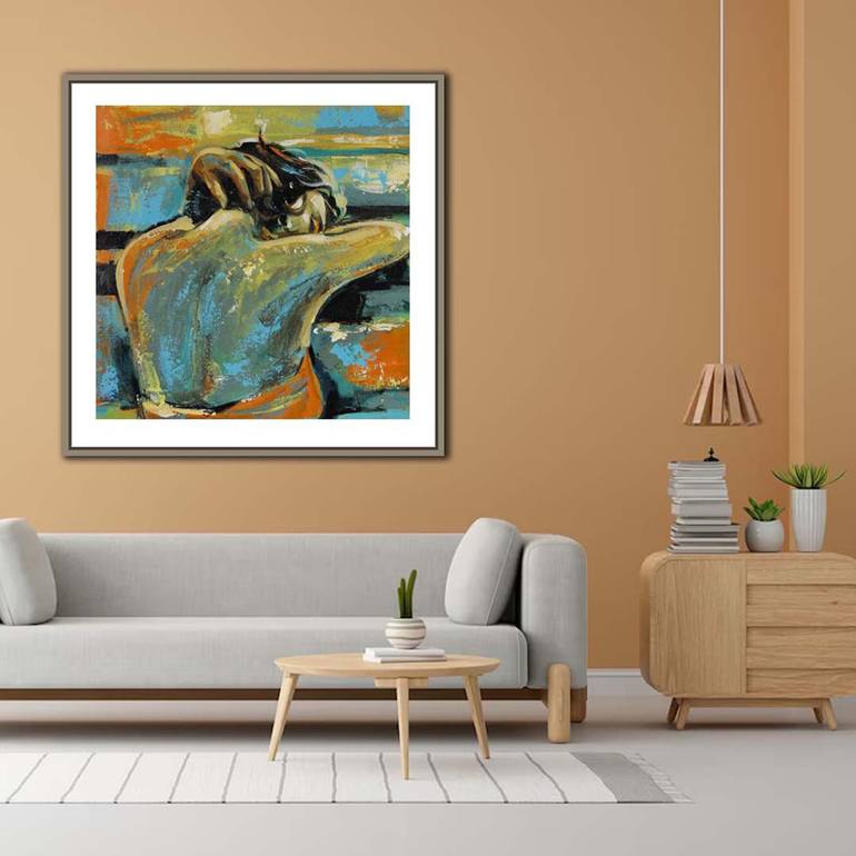 Original Abstract Expressionism Women Painting by Artist Gurdish Pannu