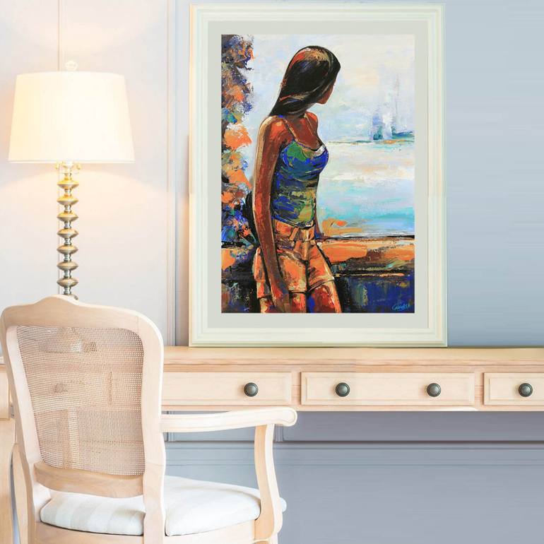 Original Abstract Expressionism Love Painting by Artist Gurdish Pannu