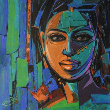 Print of Abstract Women Paintings by Artist Gurdish Pannu