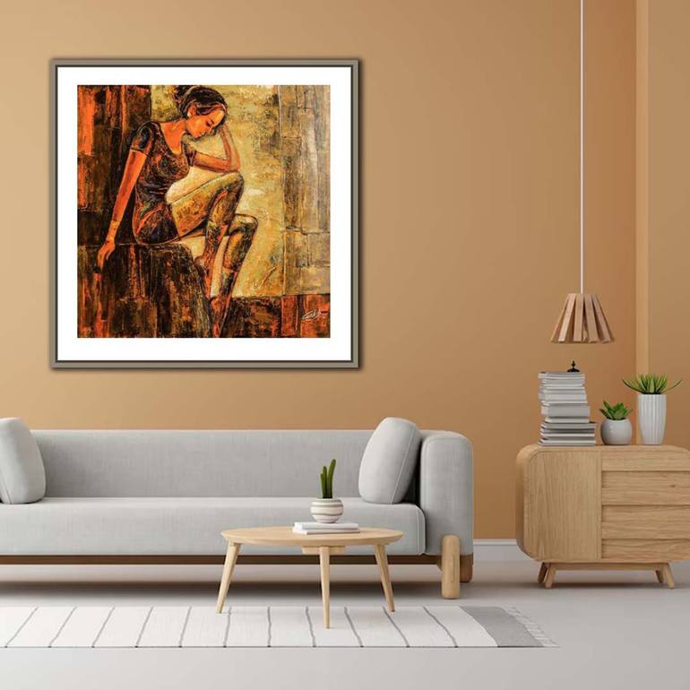 Original Abstract Women Painting by Artist Gurdish Pannu