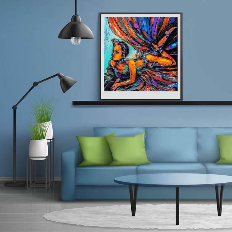 Original Abstract Expressionism Love Painting by Artist Gurdish Pannu