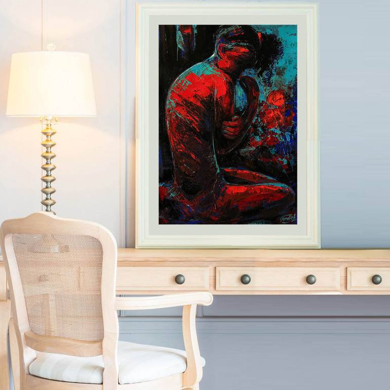 Original Figurative Nude Painting by Artist Gurdish Pannu