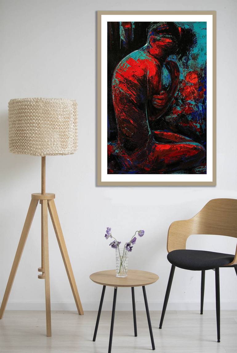 Original Figurative Nude Painting by Artist Gurdish Pannu