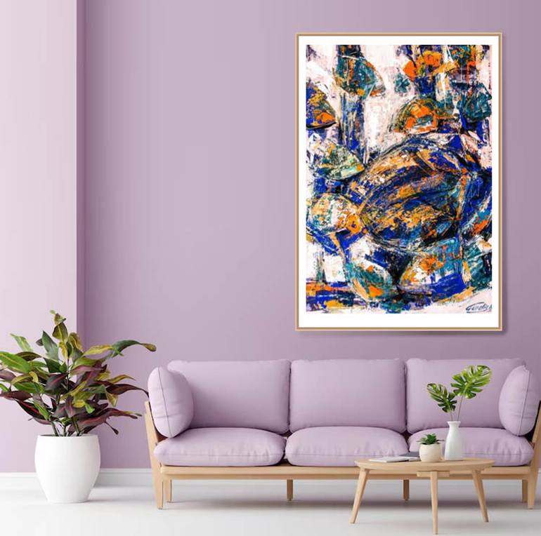 Original Abstract Beach Painting by Artist Gurdish Pannu