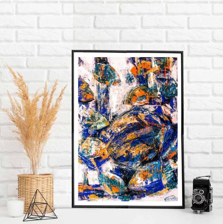 Original Abstract Beach Painting by Artist Gurdish Pannu