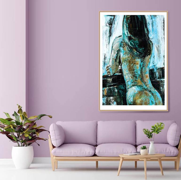 Original Abstract Nude Painting by Artist Gurdish Pannu