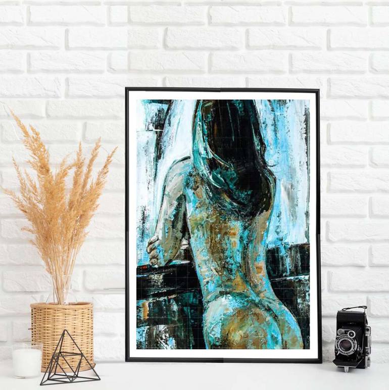 Original Abstract Nude Painting by Artist Gurdish Pannu
