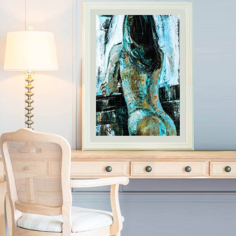 Original Abstract Nude Painting by Artist Gurdish Pannu