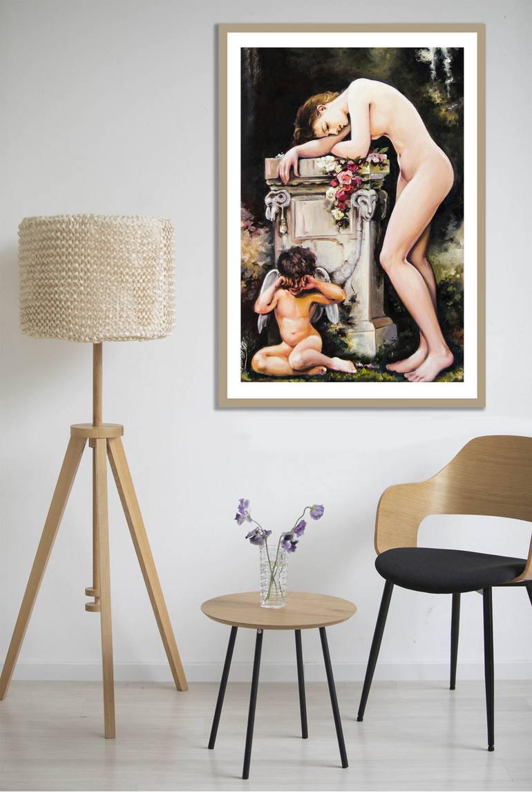 Original Figurative Nude Painting by Artist Gurdish Pannu