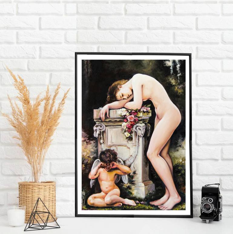 Original Figurative Nude Painting by Artist Gurdish Pannu