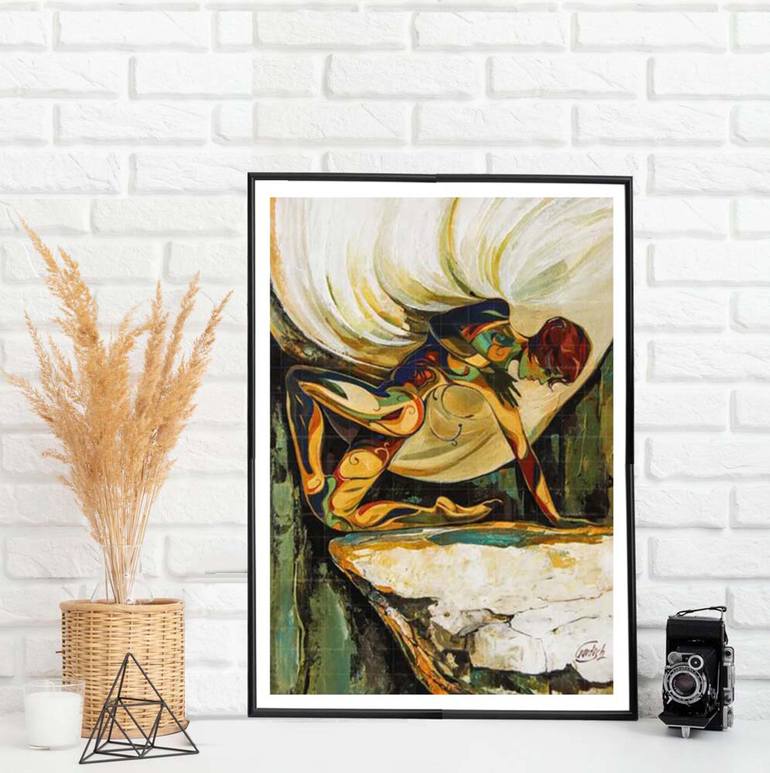 Original Abstract Expressionism Love Painting by Artist Gurdish Pannu