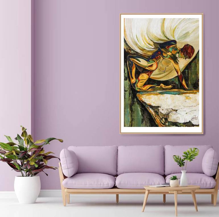Original Abstract Expressionism Love Painting by Artist Gurdish Pannu