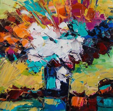 Print of Abstract Expressionism Floral Paintings by Artist Gurdish Pannu