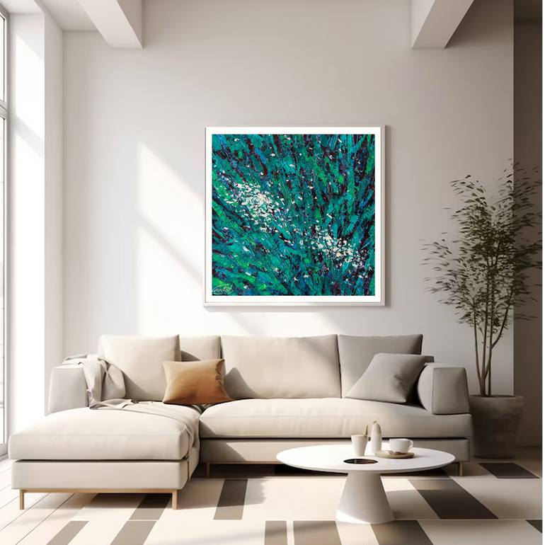 Original Abstract Expressionism Floral Painting by Artist Gurdish Pannu