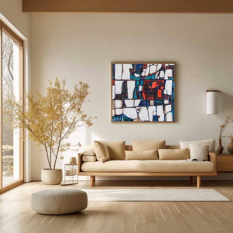 Original Abstract Expressionism Abstract Painting by Artist Gurdish Pannu