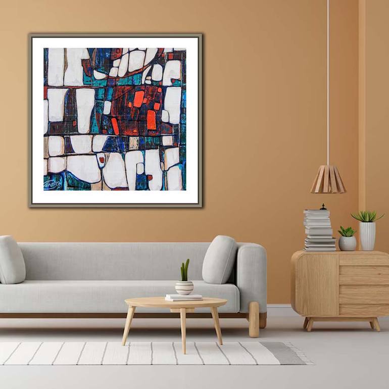 Original Abstract Expressionism Abstract Painting by Artist Gurdish Pannu