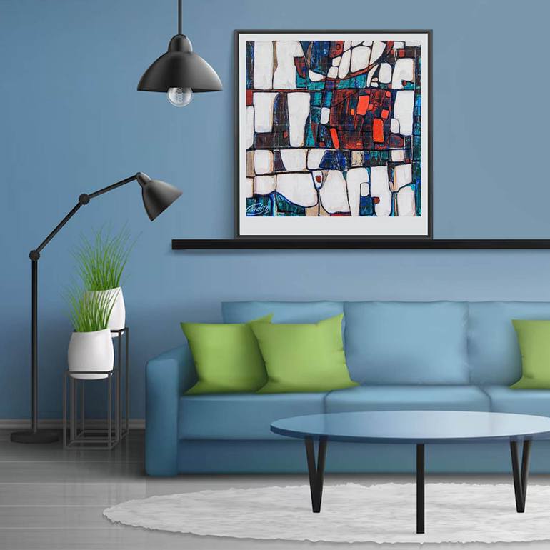 Original Abstract Expressionism Abstract Painting by Artist Gurdish Pannu