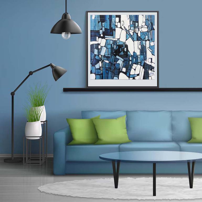Original Abstract Expressionism Abstract Painting by Artist Gurdish Pannu