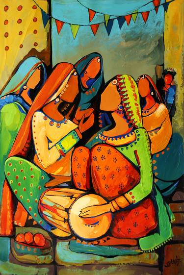 Punjabi Painting - Shaguna Di Raat thumb