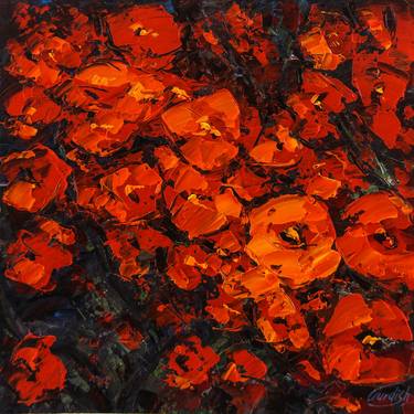 Original Abstract Floral Paintings by Artist Gurdish Pannu