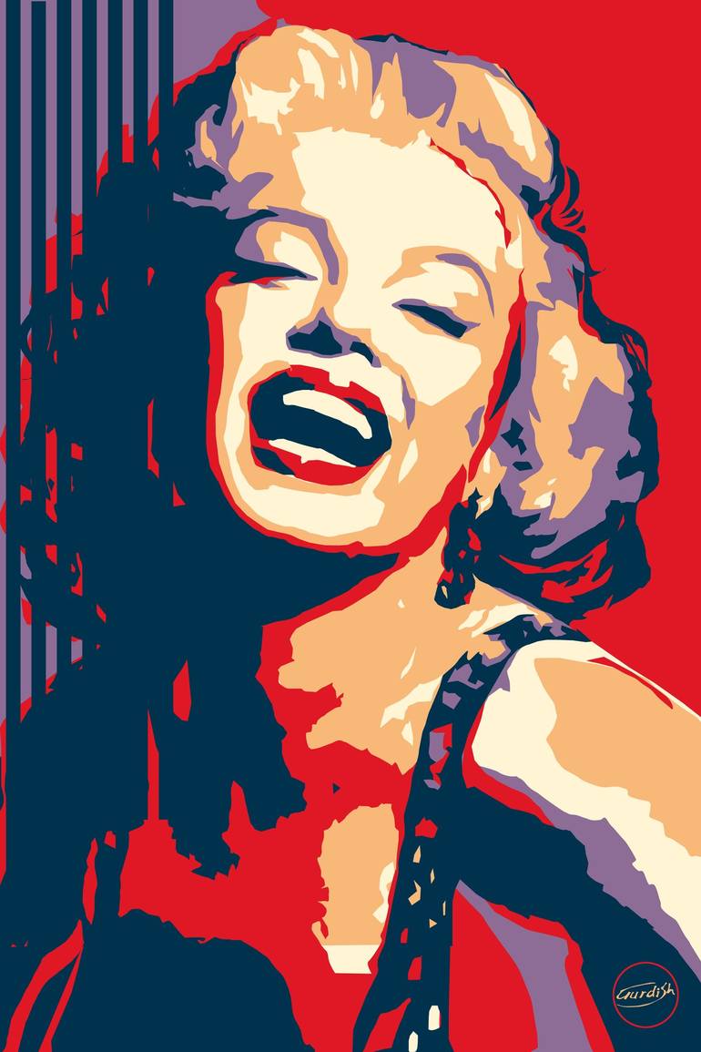 Beangstigend Fabel landinwaarts Wall Poster Art - Marilyn Monroe Mixed Media by Artist Gurdish Pannu |  Saatchi Art
